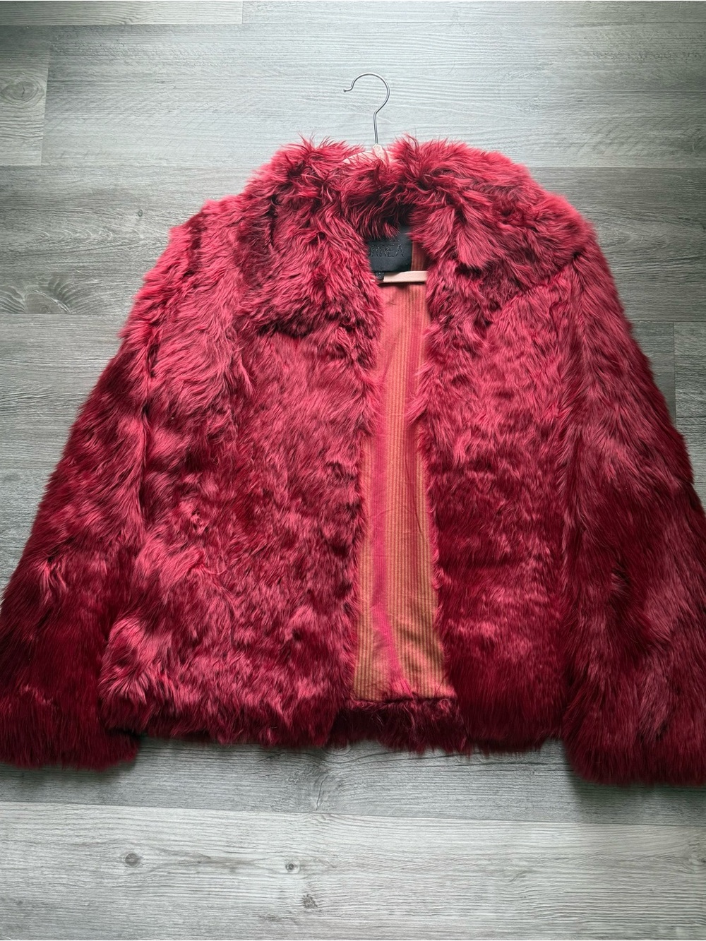 Mche Correa Alpaca Fur Jacket - Burgundy Red